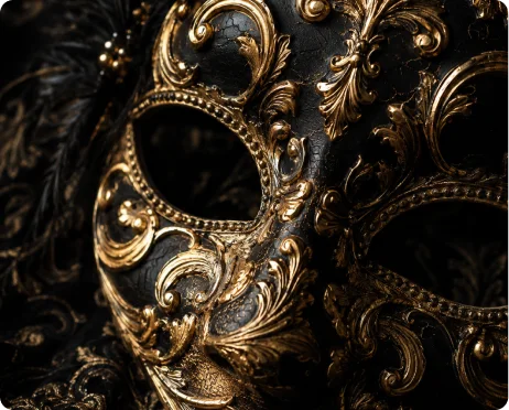 Gilded gesso Venetian mask