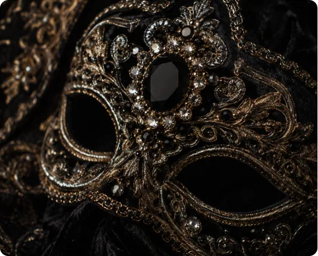 Glass beads on a mask