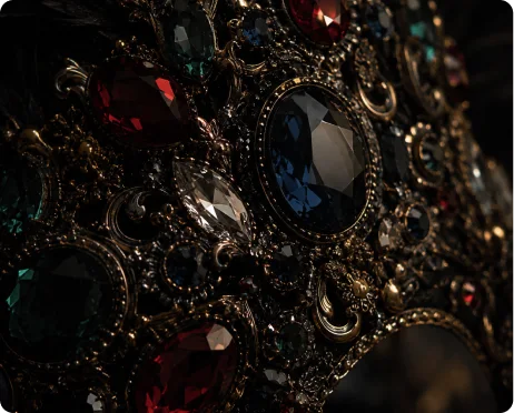 Paste gems set into a mask
