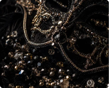 Metallic thread beadwork
